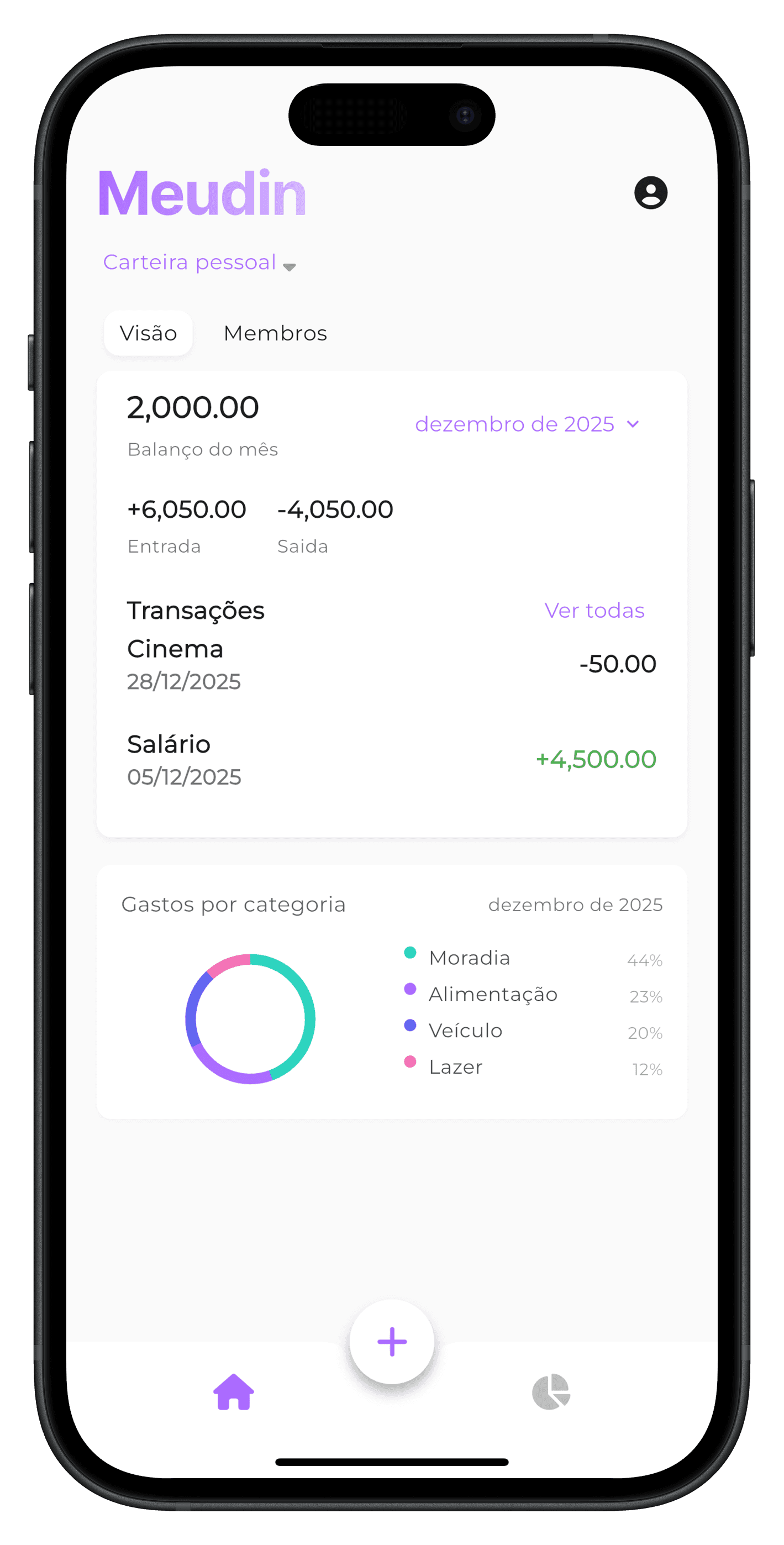 App Meudin no iPhone